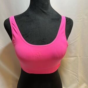 Adidas Sport Active Seamless Micro Stretch Scoop Lounge Bra, Pink, Medium